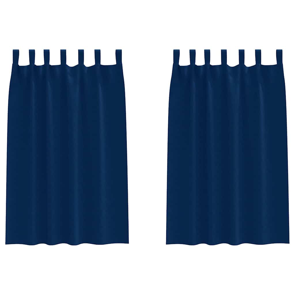 vidaXL Perdele Opaque cu Inel 2 pcs Albastru închis 175 x 140 cm
