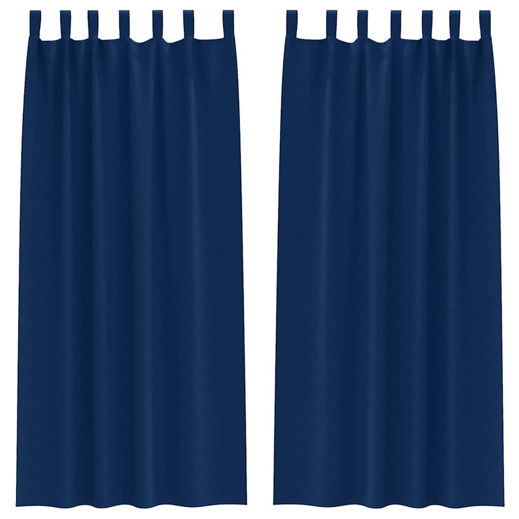 vidaXL Perdele Opaque cu Inel 2 pcs Albastru închis 245 x 140 cm