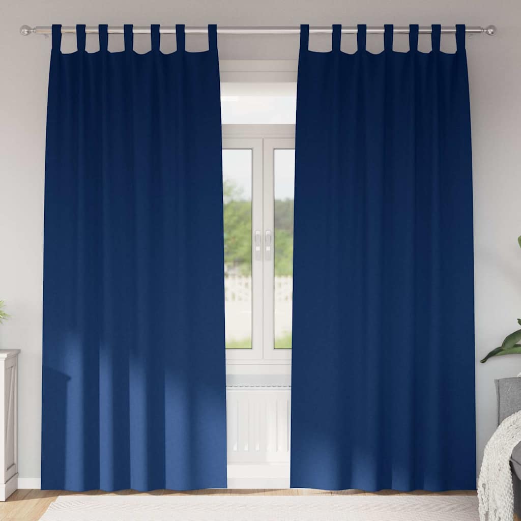vidaXL Perdele Opaque cu Inel 2 pcs Albastru închis 260 x 140 cm