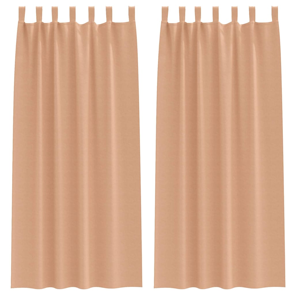 vidaXL Perdele cu perdele 2 pcs Maro deschis 245 x 140 cm Poliester
