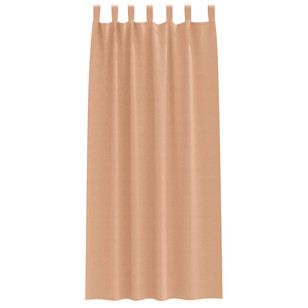vidaXL Perdele cu perdele 2 pcs Maro deschis 245 x 140 cm Poliester