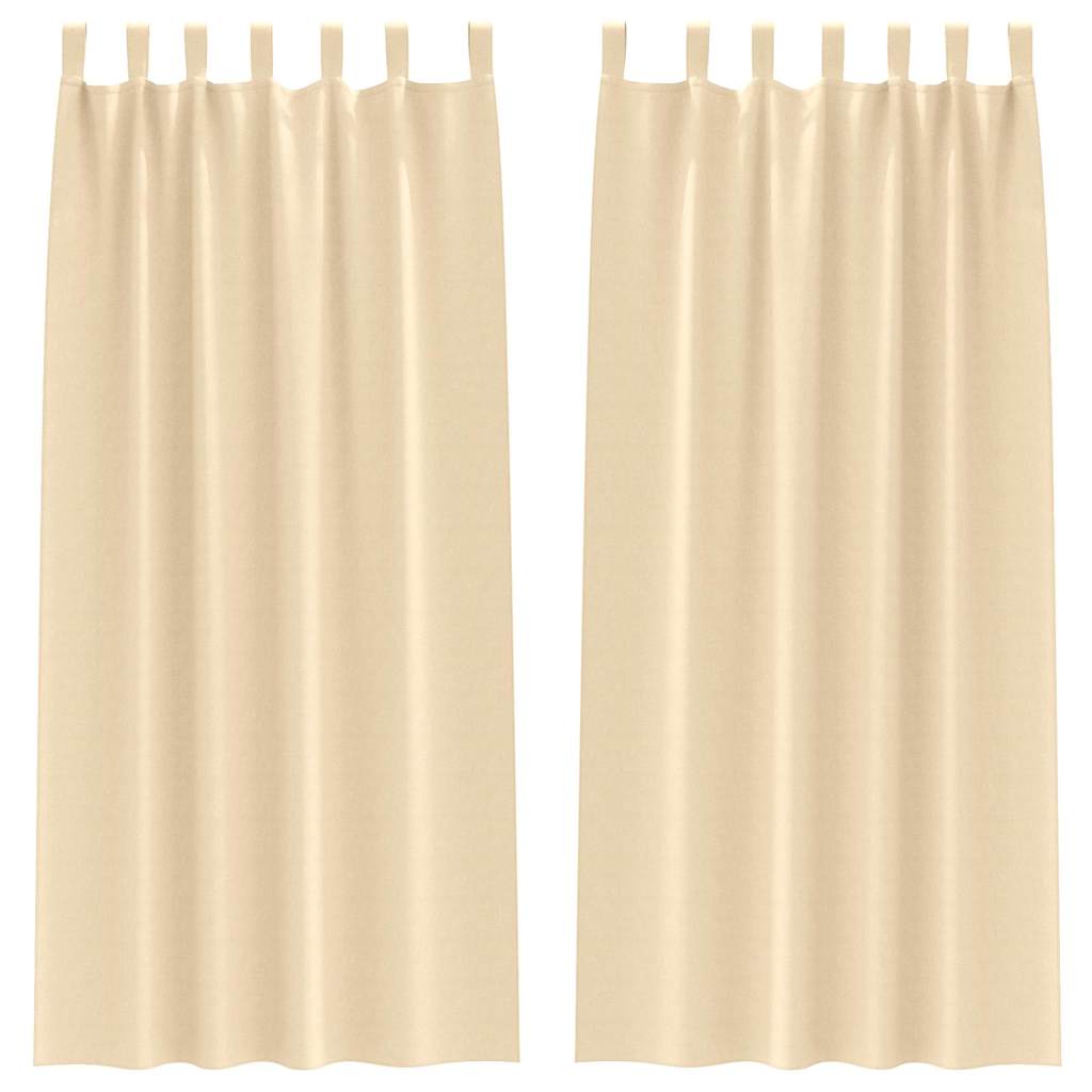 vidaXL Perdele Opaque cu Inel 2 pcs Crem 225 x 140 cm Poliester