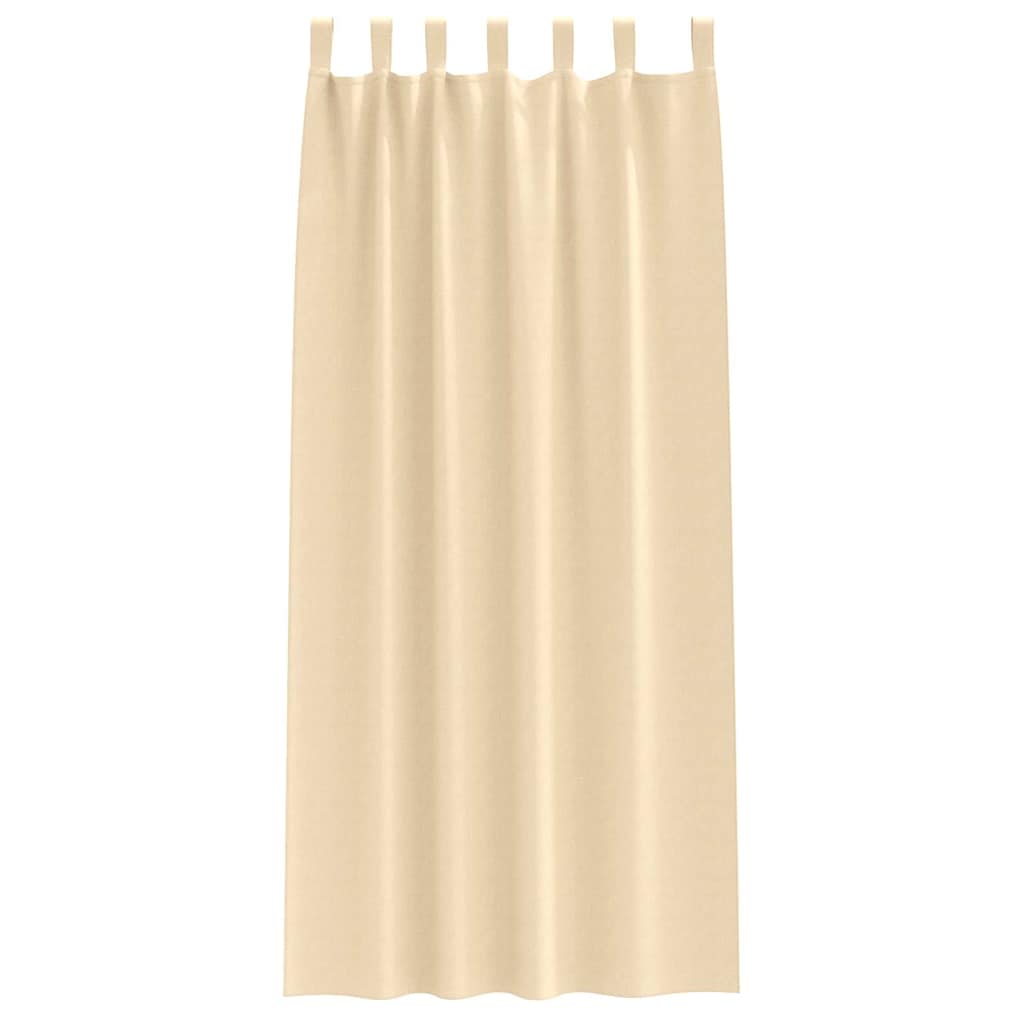 vidaXL Perdele cu perdele 2 pcs Crem 260 x 140 cm Poliester
