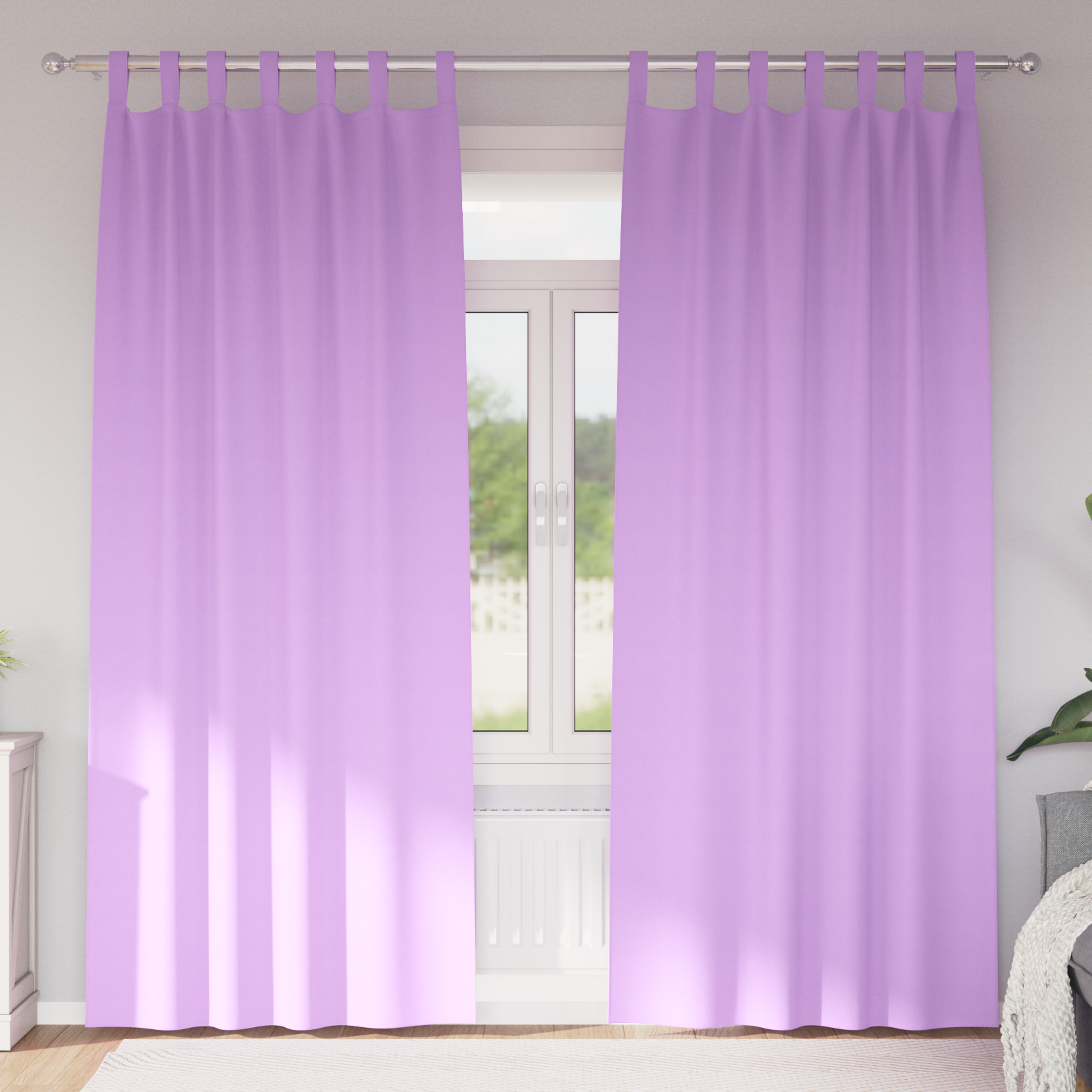 vidaXL Perdele opace cu perdele 2 pcs Violet 225 x 140 cm Poliester