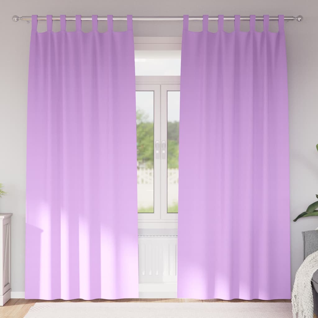 vidaXL Perdele cu perdele 2 pcs Violet 245 x 140 cm Poliester vidaXL Perdele cu perdele 2 pcs Violet 245 x 140 cm Poliester