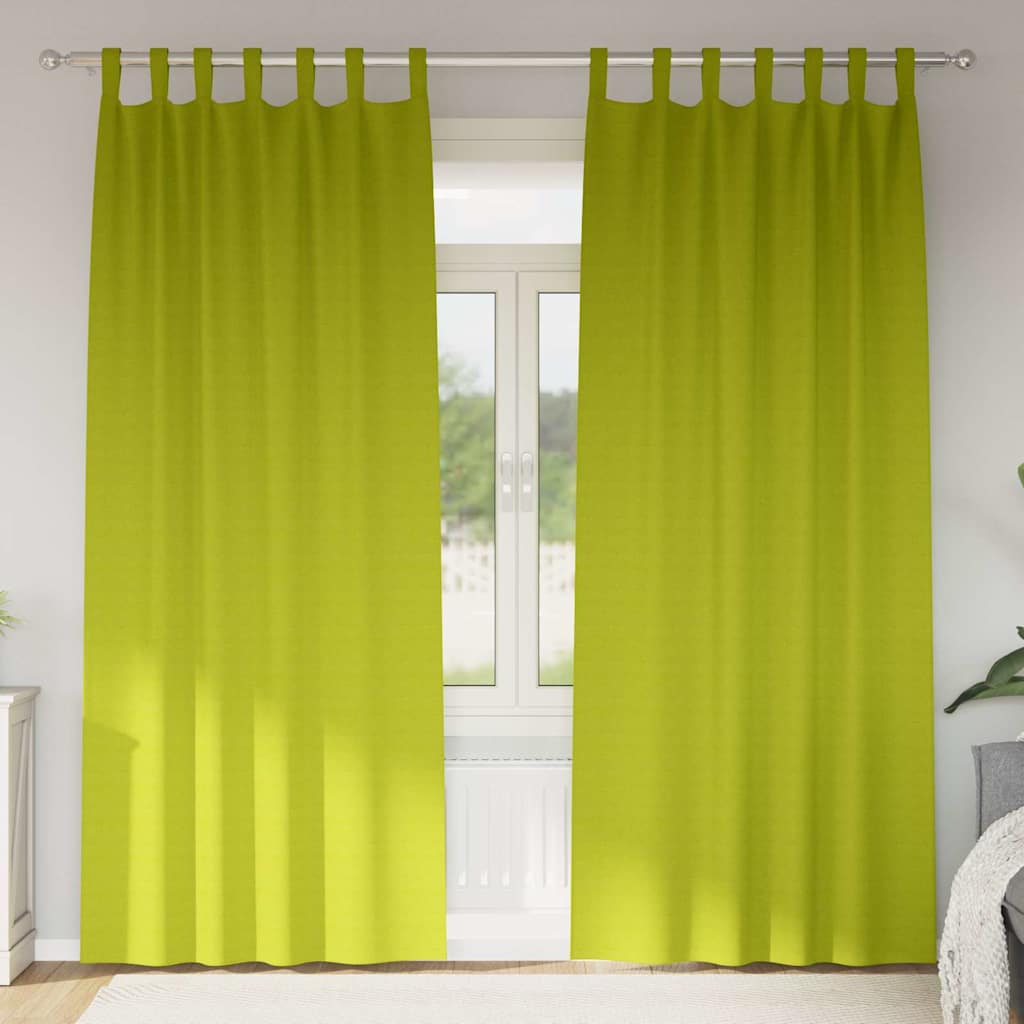 vidaXL Perdele Opaque cu Inel 2 pcs Verde 245 x 140 cm Poliester