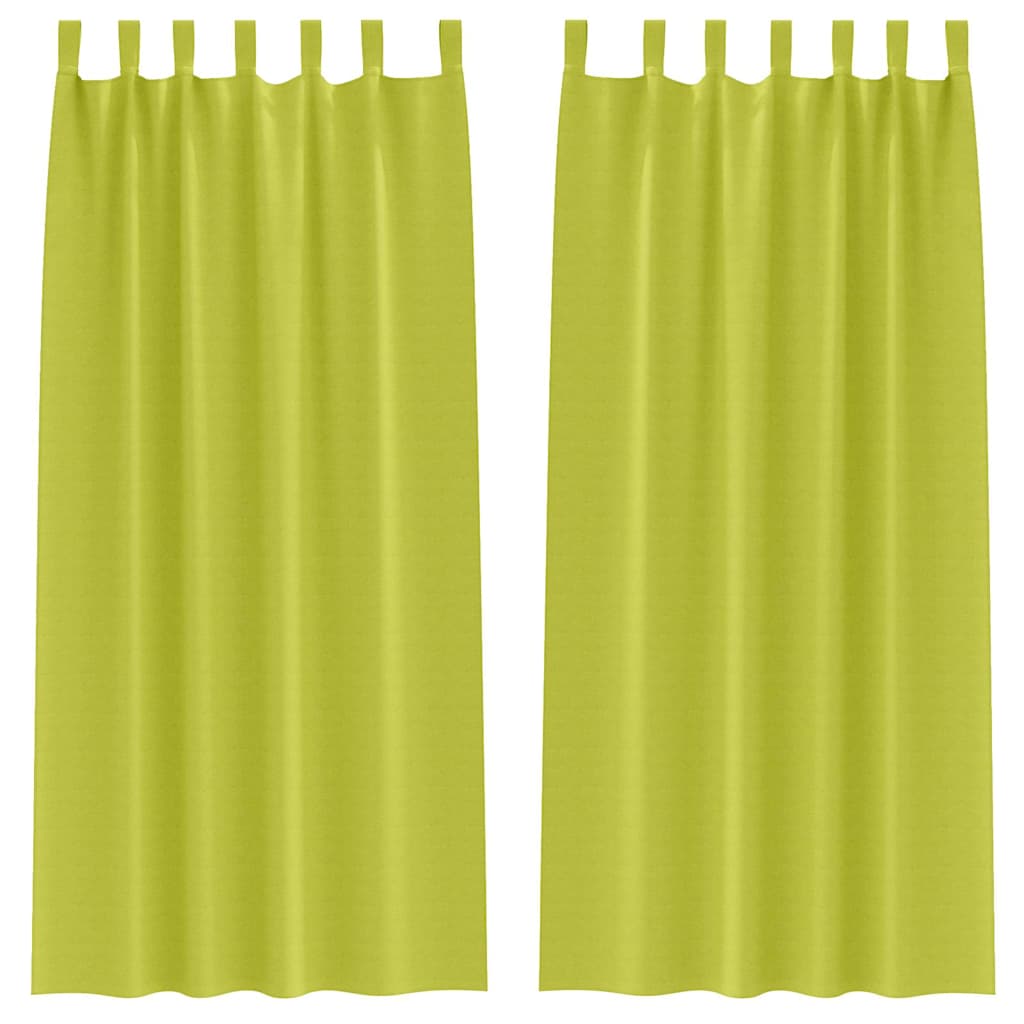 vidaXL Perdele cu perdele 2 pcs Verde măr 260 x 140 cm Poliester vidaXL Perdele cu perdele 2 pcs Verde măr 260 x 140 cm Poliester
