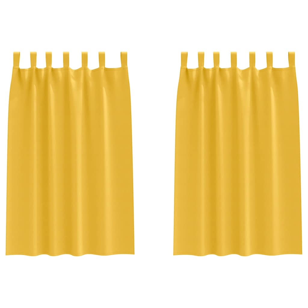vidaXL Perdele Opaque cu Inel 2 pcs Galben muștar 175 x 140 cm