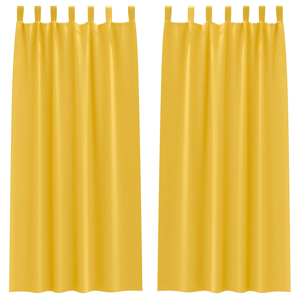 vidaXL Perdele cu perdele 2 pcs galben muștar 260 x 140 cm Poliester