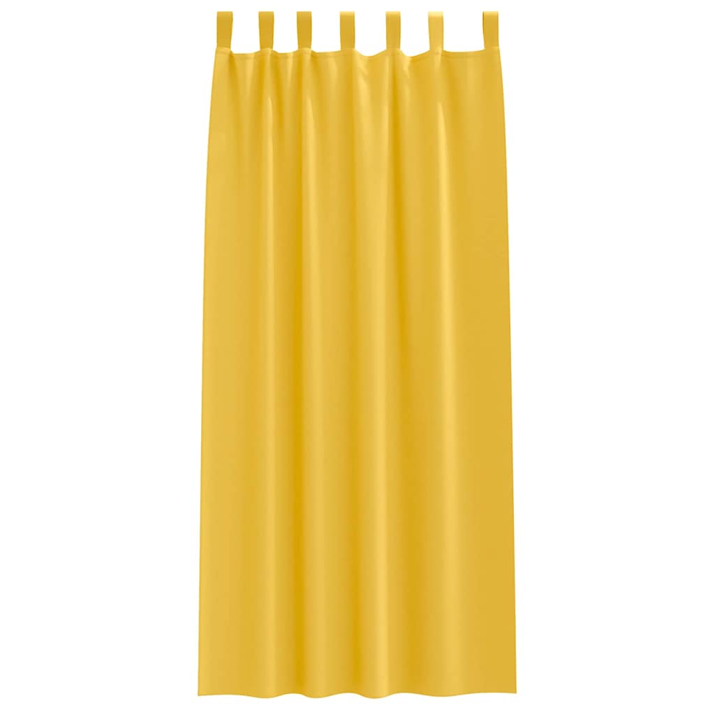 vidaXL Perdele cu perdele 2 pcs galben muștar 260 x 140 cm Poliester