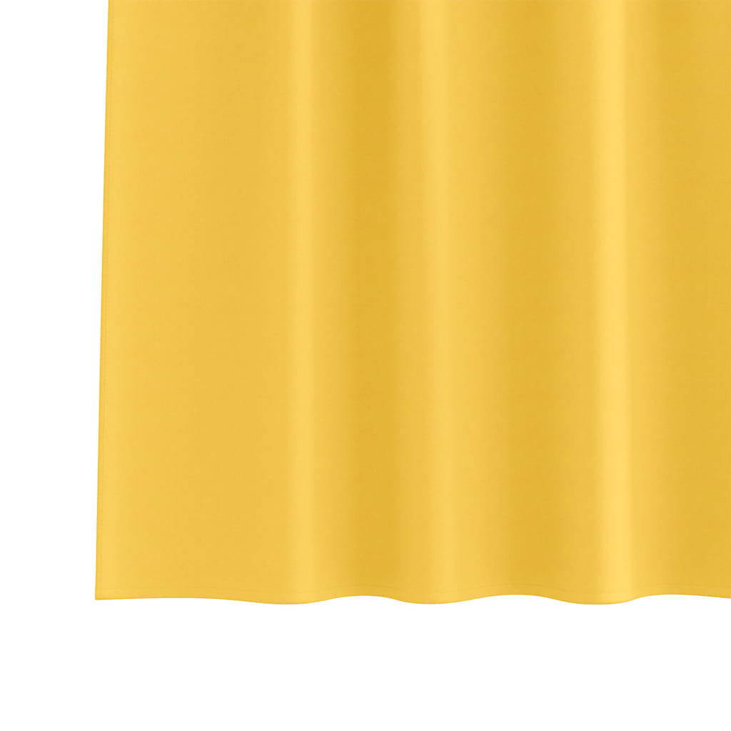 vidaXL Perdele cu perdele 2 pcs galben muștar 260 x 140 cm Poliester