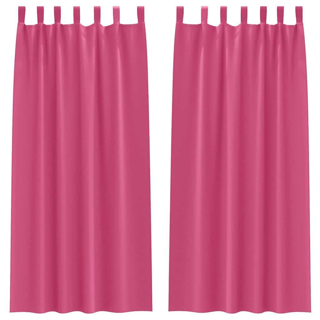 vidaXL Perdele cu perdele 2 pcs Roz intens 245 x 140 cm Poliester vidaXL Perdele cu perdele 2 pcs Roz intens 245 x 140 cm Poliester