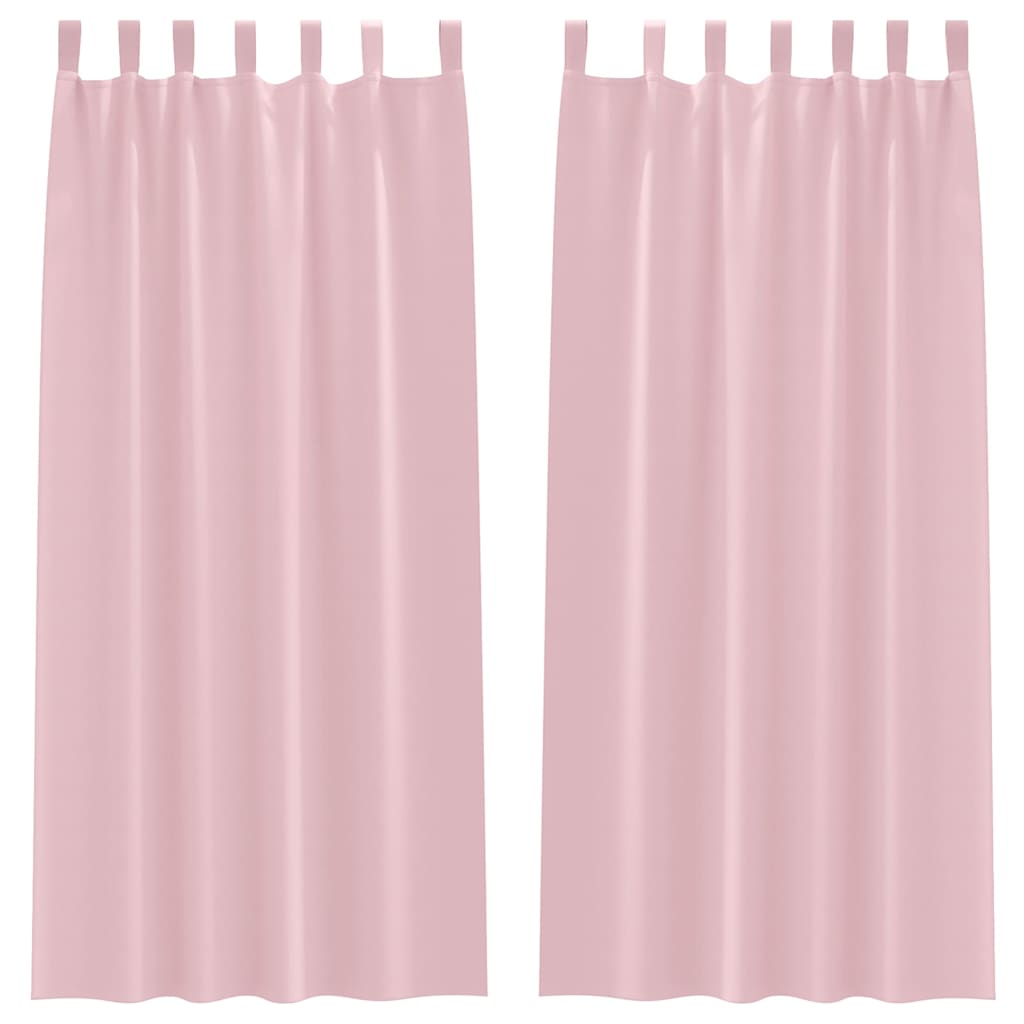 vidaXL Perdele cu perdele 2 pcs Roz bebeluș 245 x 140 cm Poliester