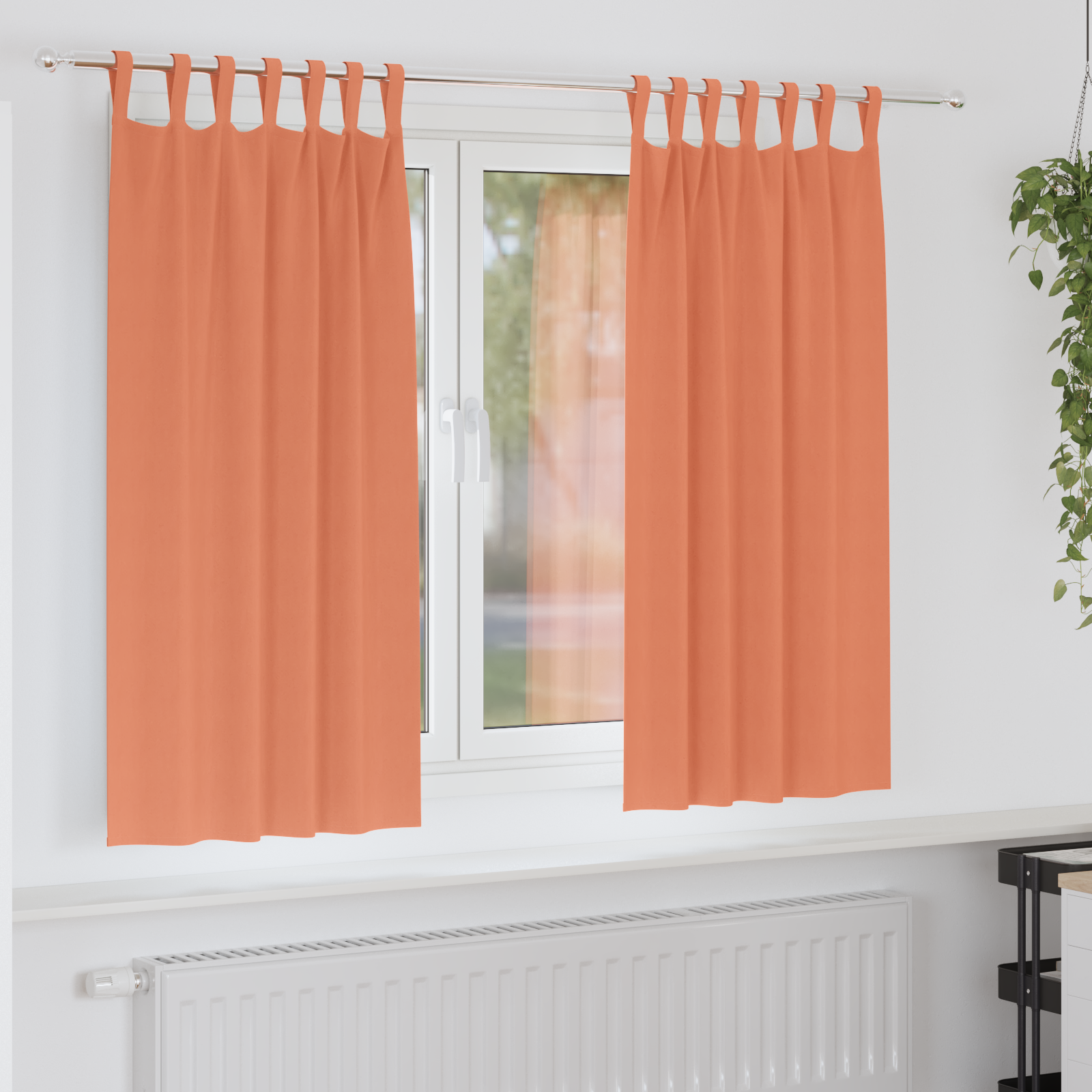 vidaXL Perdele cu perdele 2 pcs Terracota Poliester