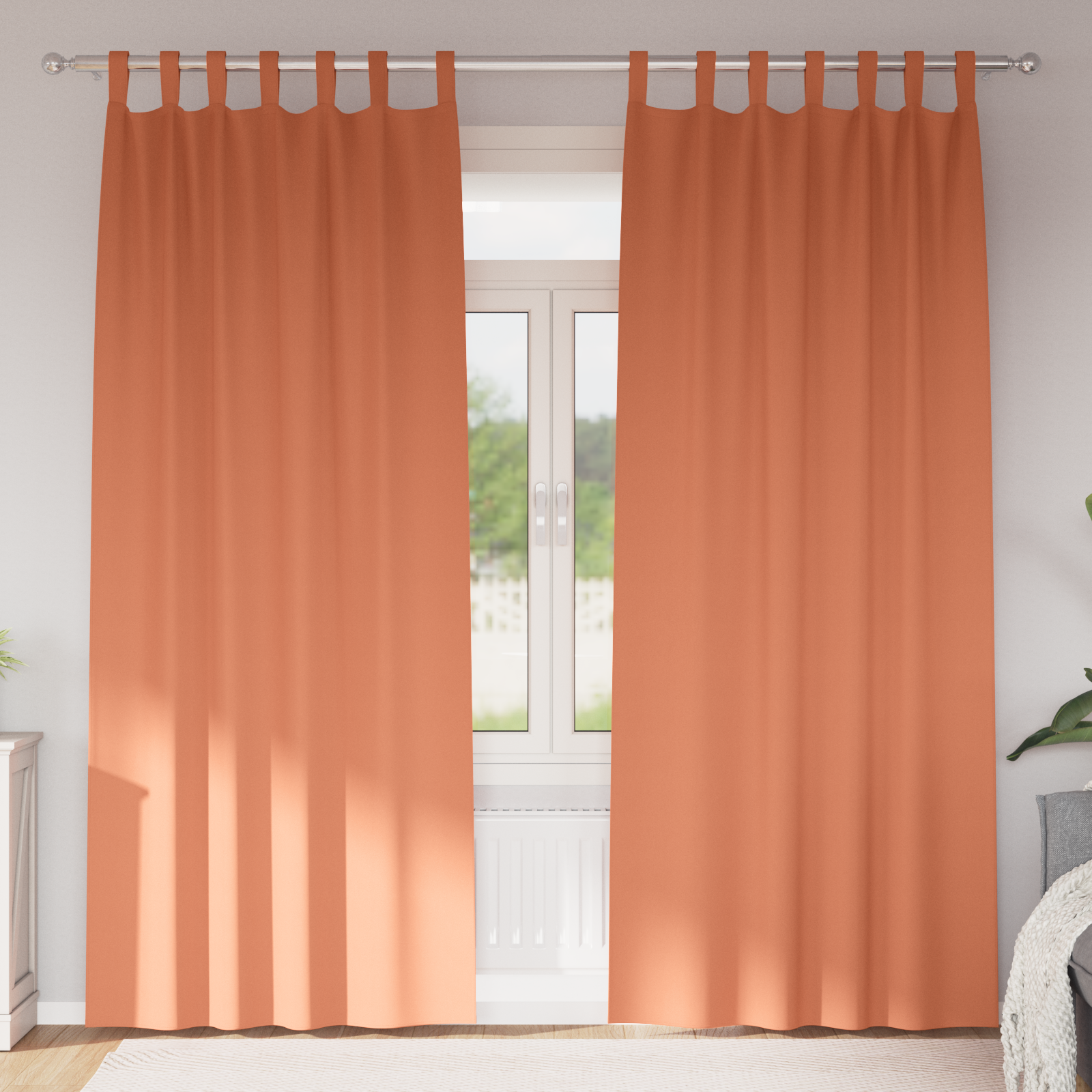 vidaXL Perdele opace cu perdele 2 pcs Terracota 245 x 140 cm Poliester