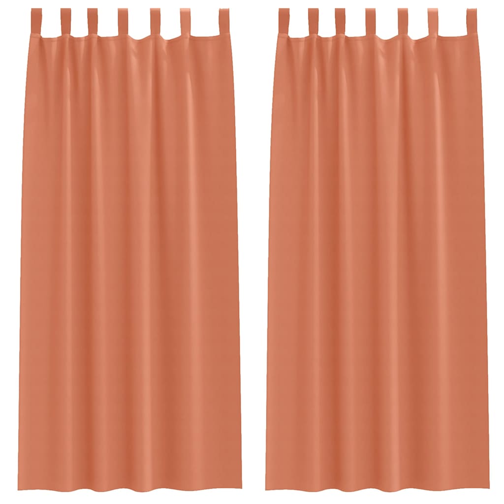 vidaXL Perdele cu perdele 2 pcs Terracota 260 x 140 cm Poliester