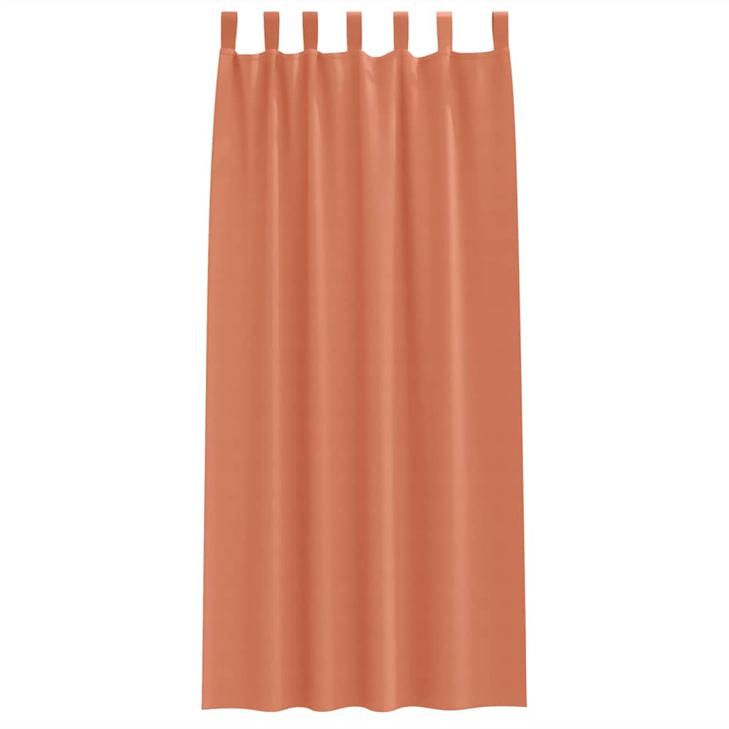 vidaXL Perdele cu perdele 2 pcs Terracota 260 x 140 cm Poliester