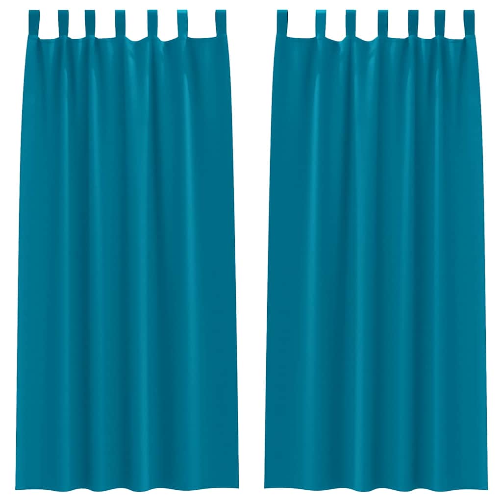 vidaXL Perdele cu perdele 2 pcs Turcoaz 245 x 140 cm Poliester