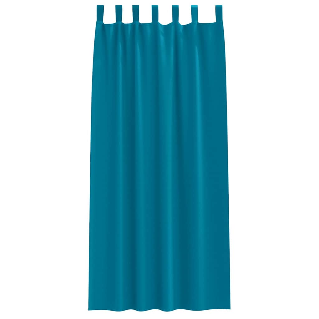 vidaXL Perdele cu perdele 2 pcs Turcoaz 260 x 140 cm Poliester