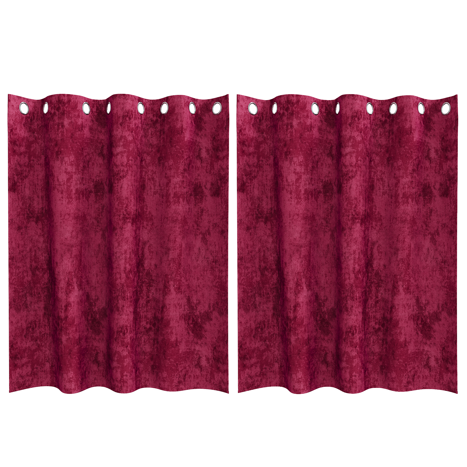 vidaXL Draperii din Catifea 2 buc cu Ochete Roșu Vin 140x140 cm
