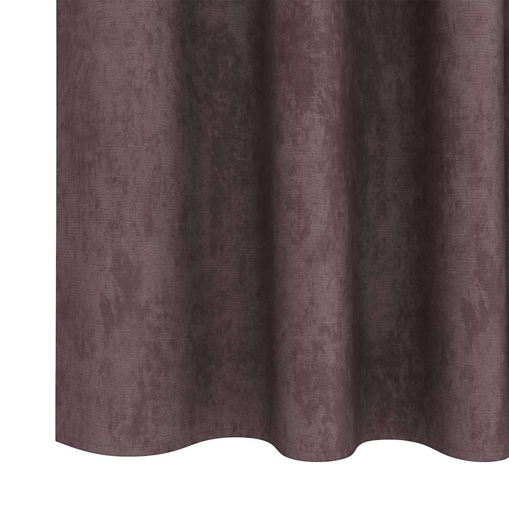 vidaXL Cortine din catifea cu perdele 2 pcs Maro 260 x 140 cm Catifea