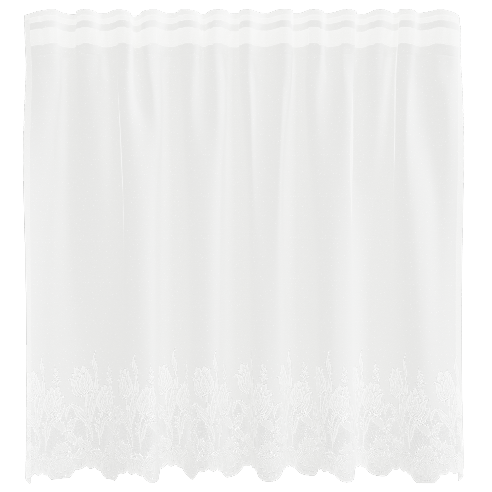 vidaXL Cortină din Dantelă cu perdele Floral Alb 150 x 100 cm Poliester