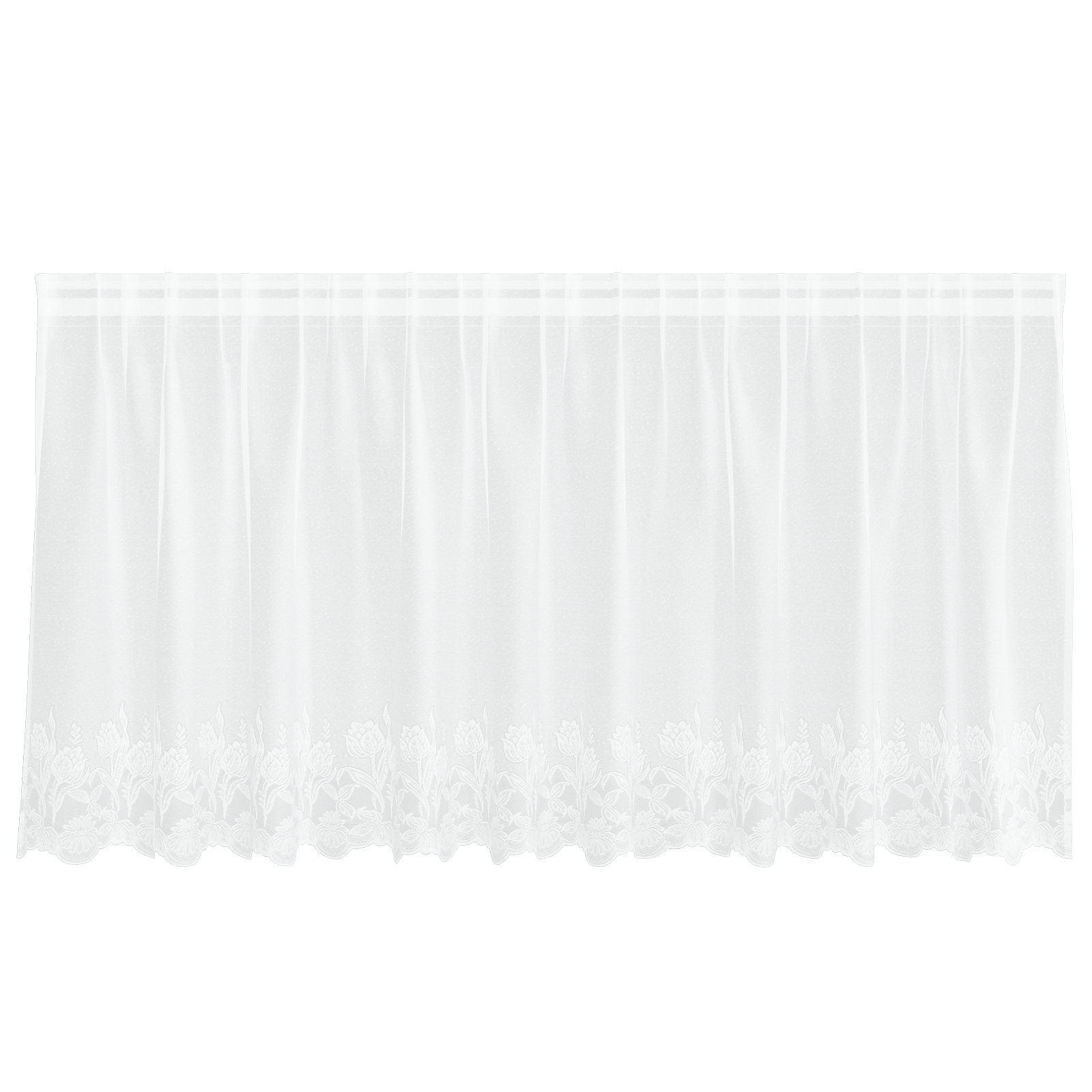 vidaXL Cortină din Dantelă cu perdele Floral Alb 300 x 80 cm Poliester