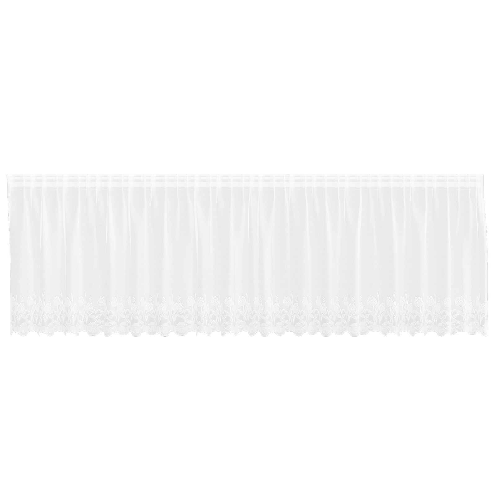 vidaXL Cortină din Dantelă cu perdele Floral Alb 500 x 80 cm Poliester vidaXL Cortină din Dantelă cu perdele Floral Alb 500 x 80 cm Poliester