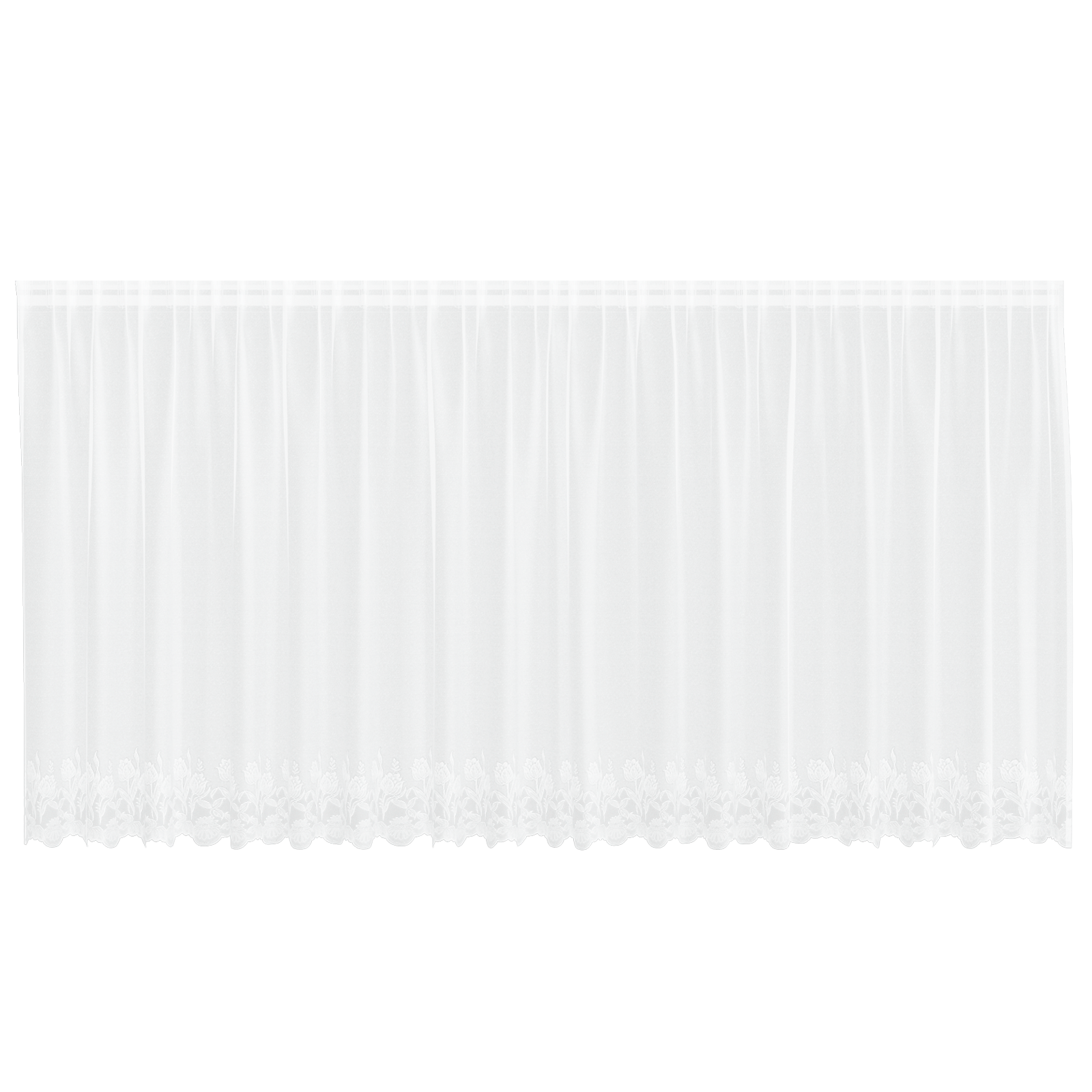 vidaXL Cortină din Dantelă cu perdele Floral Alb 500 x 160 cm Poliester