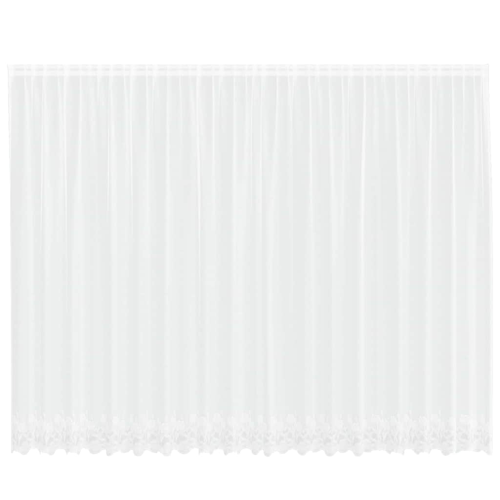 vidaXL Perdele cu perdele Floral Alb Poliester vidaXL Perdele cu perdele Floral Alb Poliester