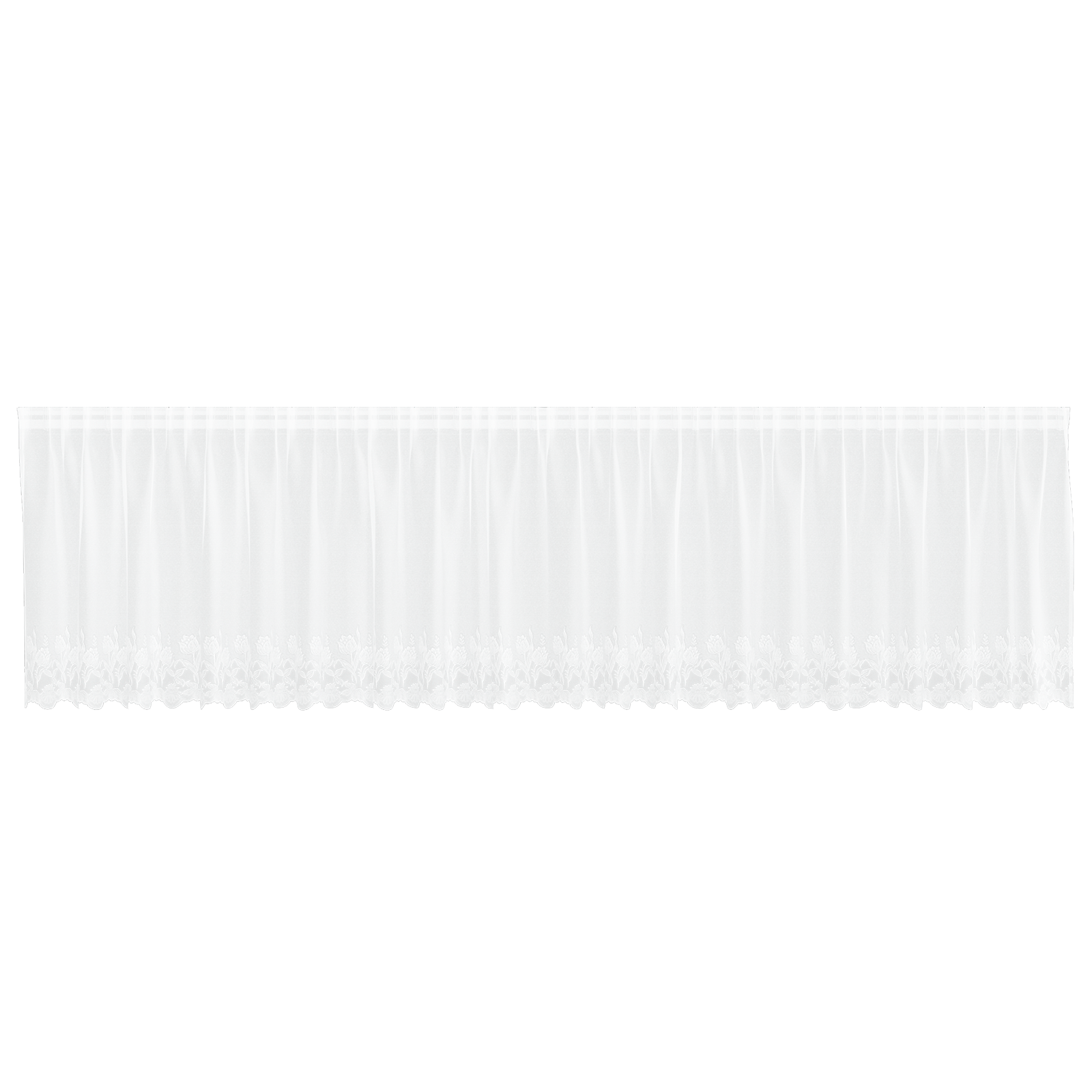 vidaXL Cortină din Dantelă cu perdele Floral Alb 600 x 120 cm Poliester vidaXL Cortină din Dantelă cu perdele Floral Alb 600 x 120 cm Poliester