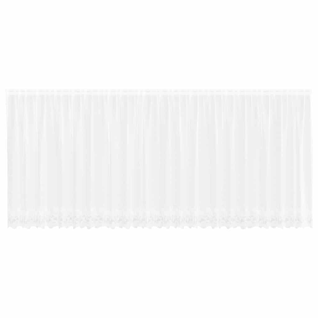 vidaXL Perdele cu perdele Floral Alb 600 x 140 cm Poliester vidaXL Perdele cu perdele Floral Alb 600 x 140 cm Poliester
