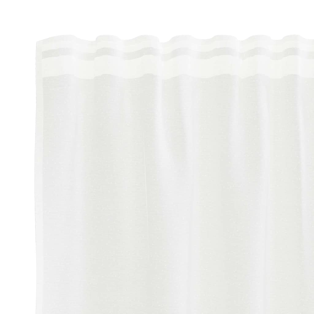 vidaXL Perdele cu perdele Floral Alb 600 x 140 cm Poliester vidaXL Perdele cu perdele Floral Alb 600 x 140 cm Poliester