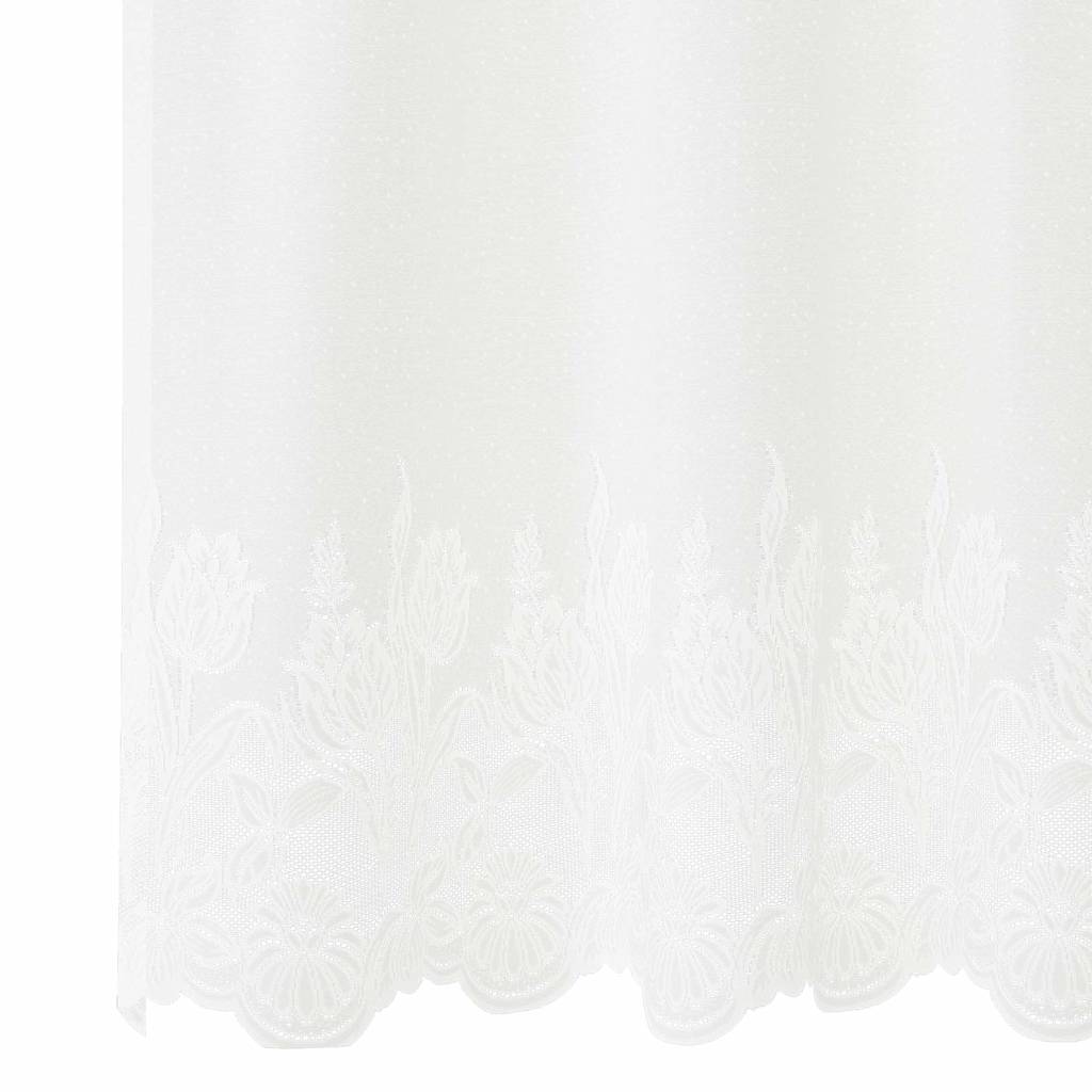 vidaXL Perdele cu perdele Floral Alb 600 x 140 cm Poliester vidaXL Perdele cu perdele Floral Alb 600 x 140 cm Poliester