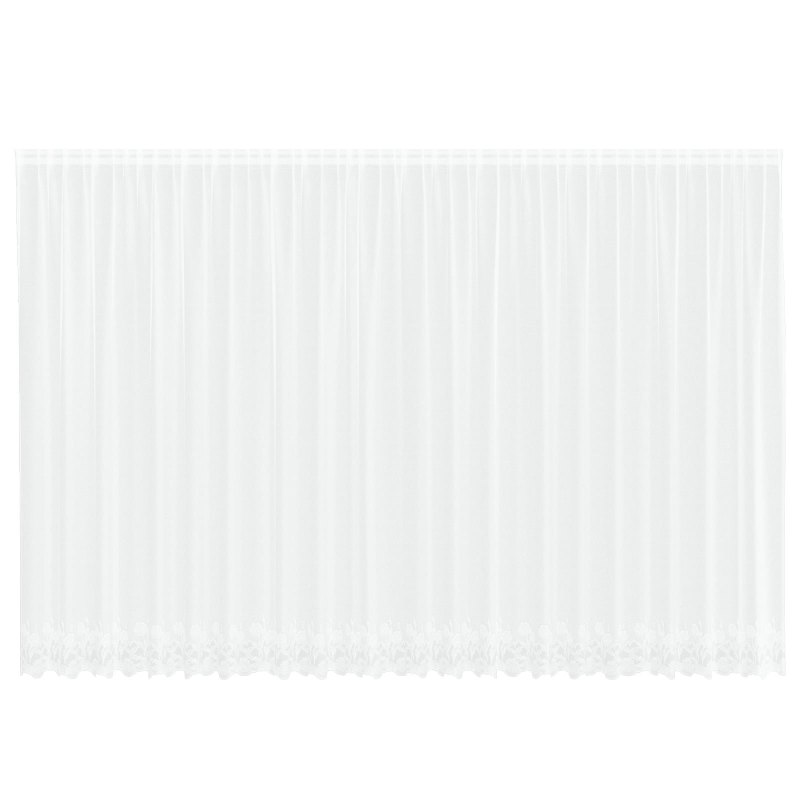 vidaXL Cortină din Dantelă cu perdele Floral Alb 600 x 200 cm Poliester