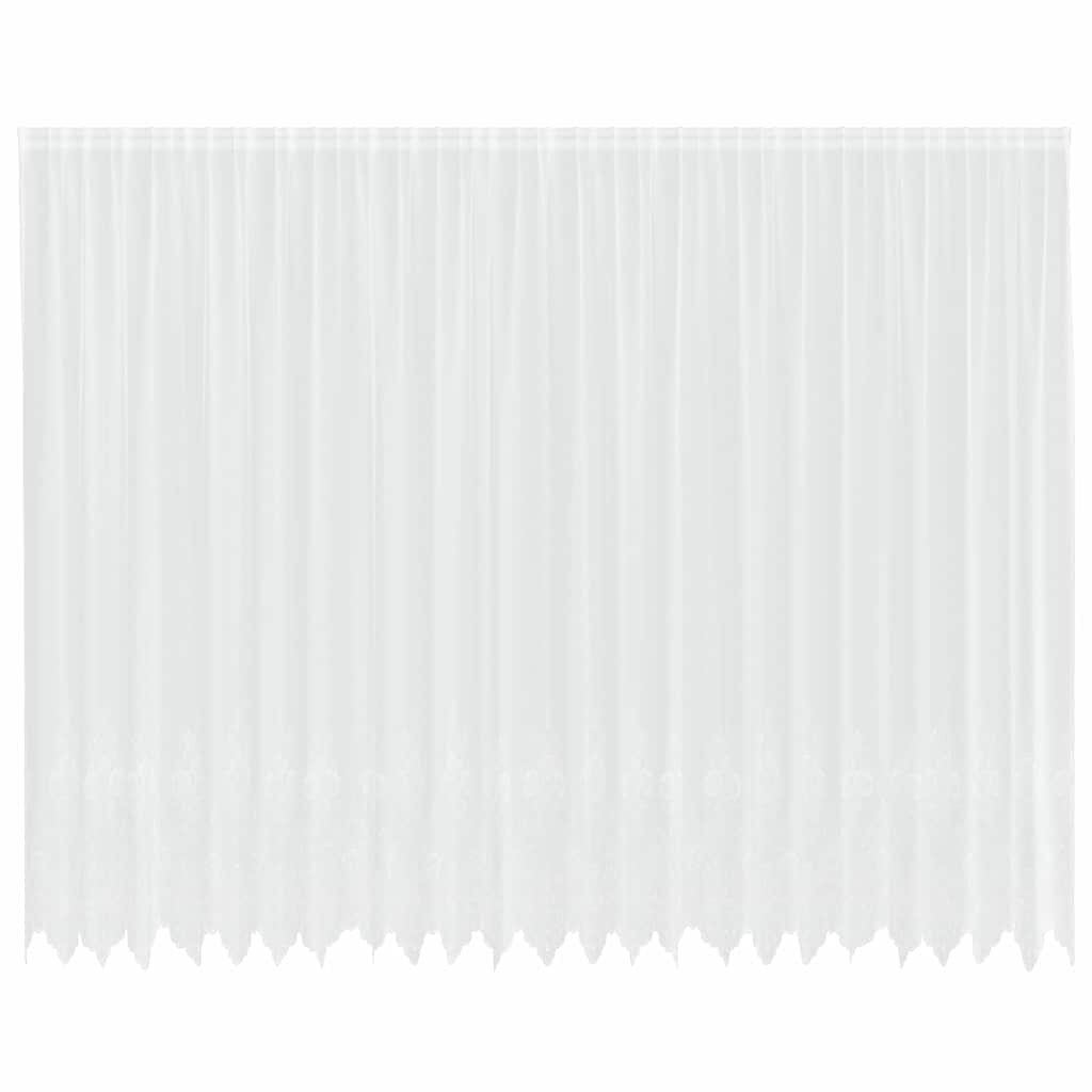 vidaXL Cortină din Dantelă cu perdele Alb 260 x 600 cm Poliester