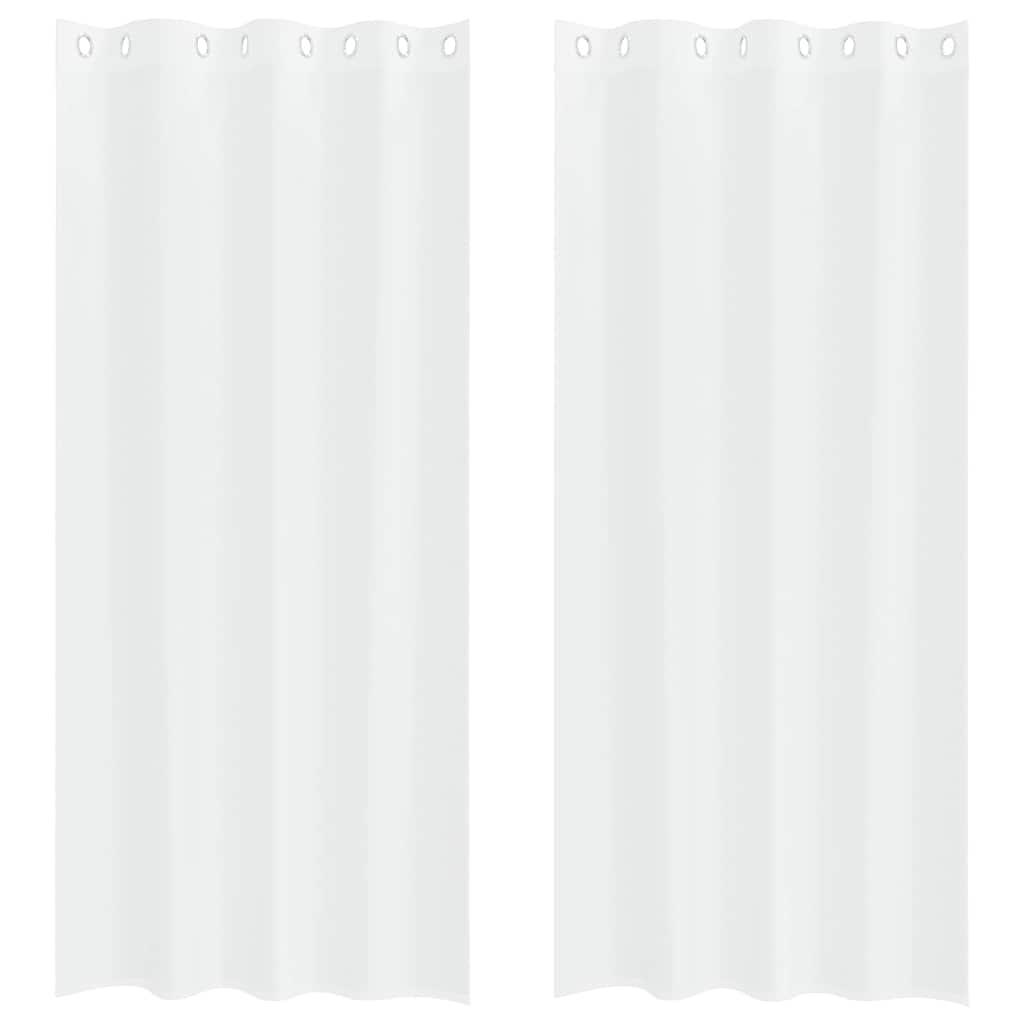vidaXL Perdele cu perdele 2 pcs Alb 140 x 245 cm Poliester