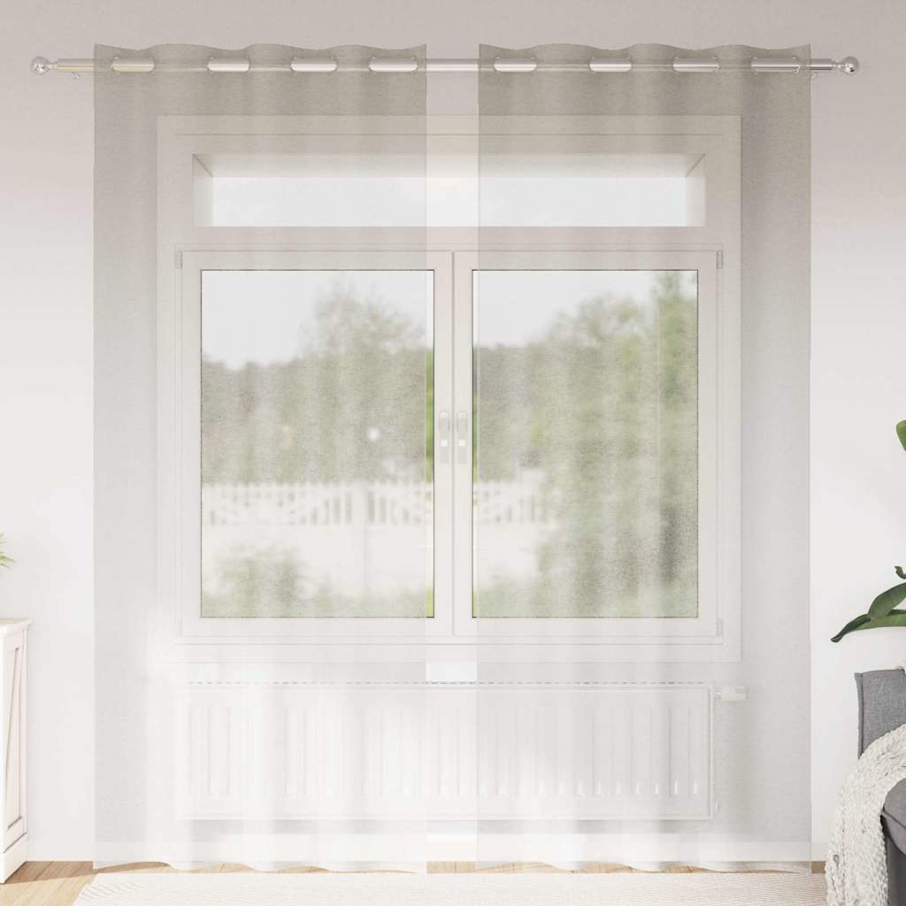 vidaXL Perdele cu perdele 2 pcs Crem 140 x 225 cm Poliester