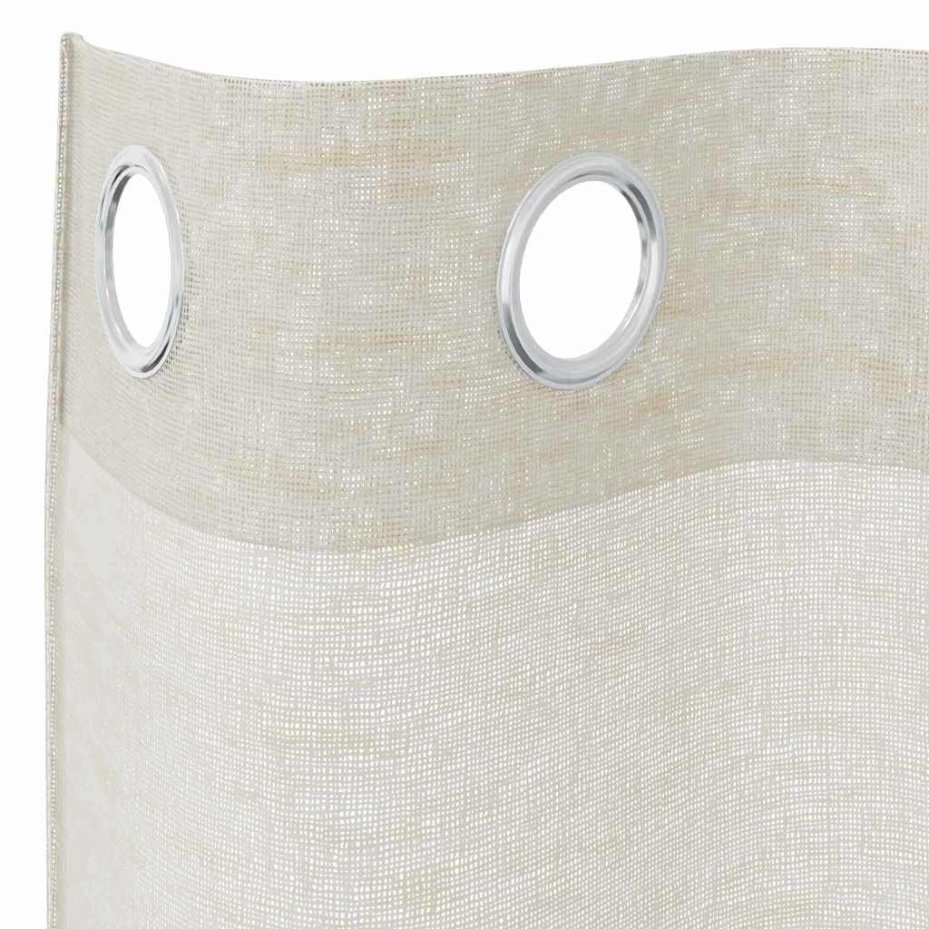 vidaXL Perdele cu perdele 2 pcs Crem 140 x 245 cm Poliester vidaXL Perdele cu perdele 2 pcs Crem 140 x 245 cm Poliester