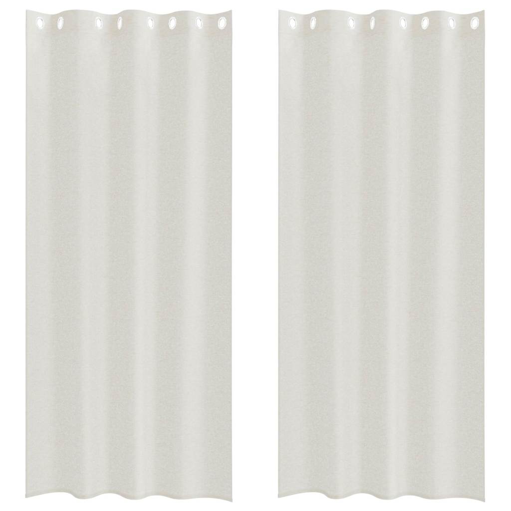 vidaXL Perdele cu perdele 2 pcs Crem 140 x 260 cm Poliester