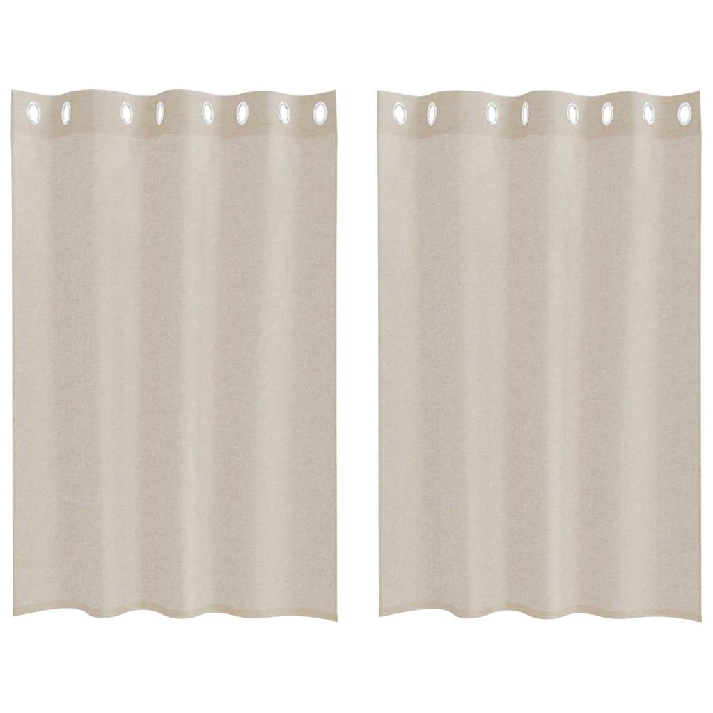 vidaXL Perdele cu perdele 2 pcs Nisip 140 x 140 cm Poliester vidaXL Perdele cu perdele 2 pcs Nisip 140 x 140 cm Poliester