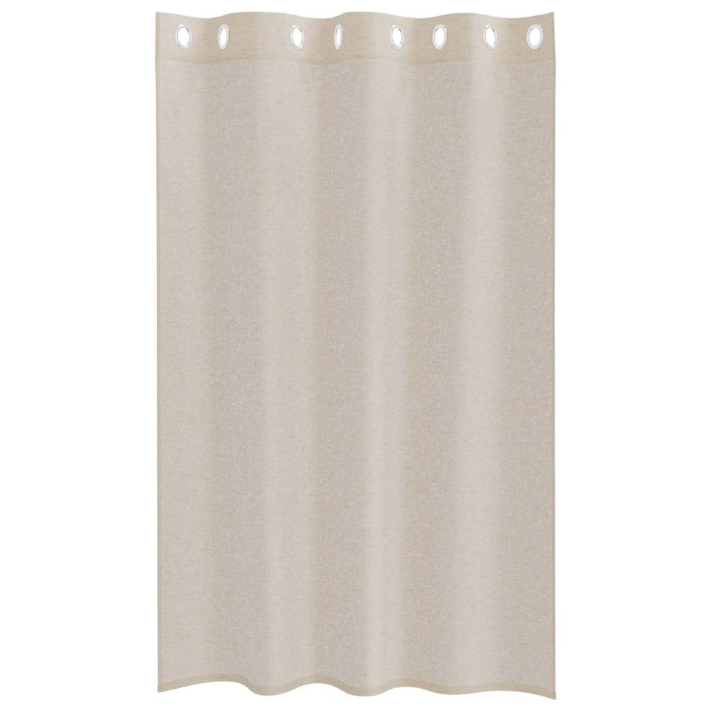 vidaXL Perdele cu perdele 2 pcs Nisip 140 x 175 cm Poliester