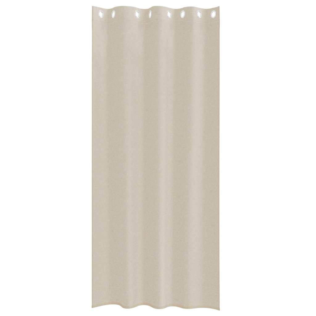 vidaXL Perdele cu perdele 2 pcs Nisip 140 x 225 cm Poliester