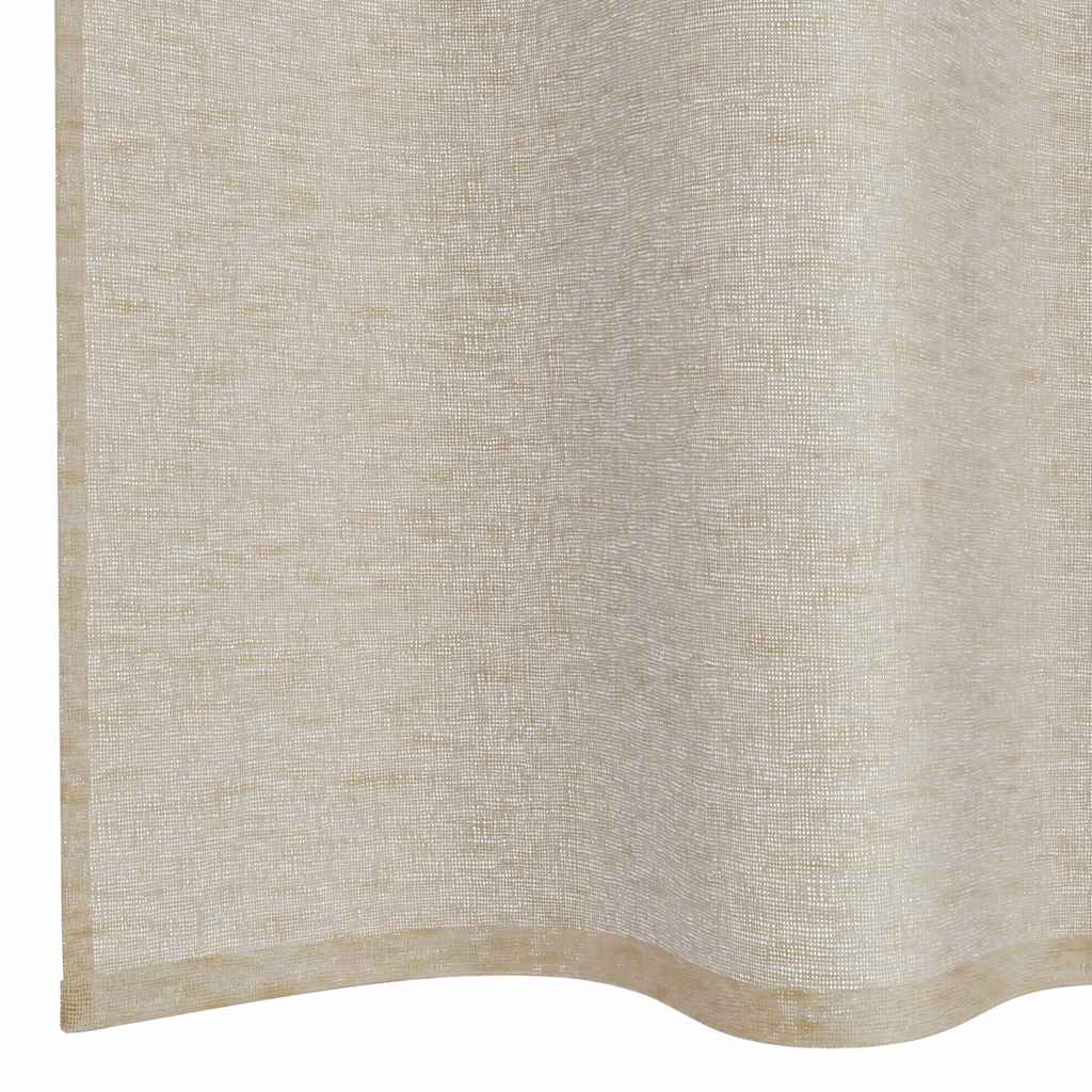 vidaXL Perdele cu perdele 2 pcs Nisip 140 x 260 cm Poliester vidaXL Perdele cu perdele 2 pcs Nisip 140 x 260 cm Poliester