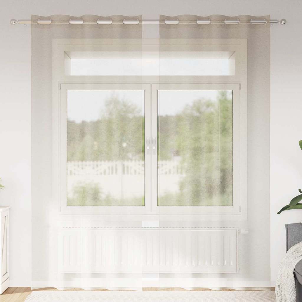 vidaXL Perdele cu perdele 2 pcs Nisip 140 x 260 cm Poliester vidaXL Perdele cu perdele 2 pcs Nisip 140 x 260 cm Poliester