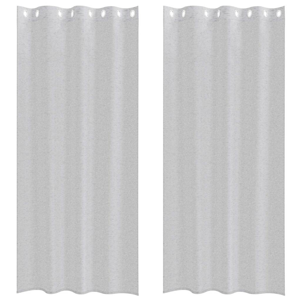 vidaXL Perdele cu perdele 2 pcs Gri deschis 140 x 245 cm Poliester