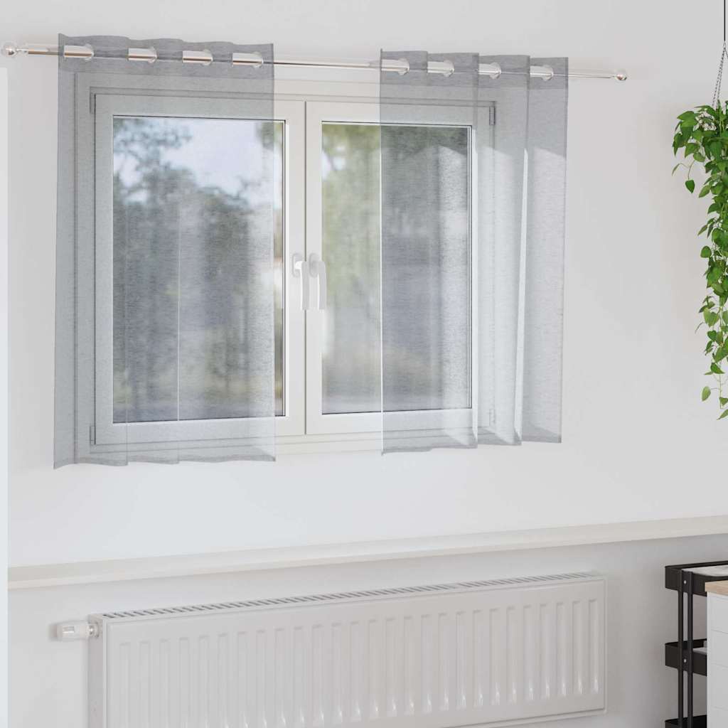 vidaXL Perdele cu perdele 2 pcs Gri închis 140 x 140 cm Poliester