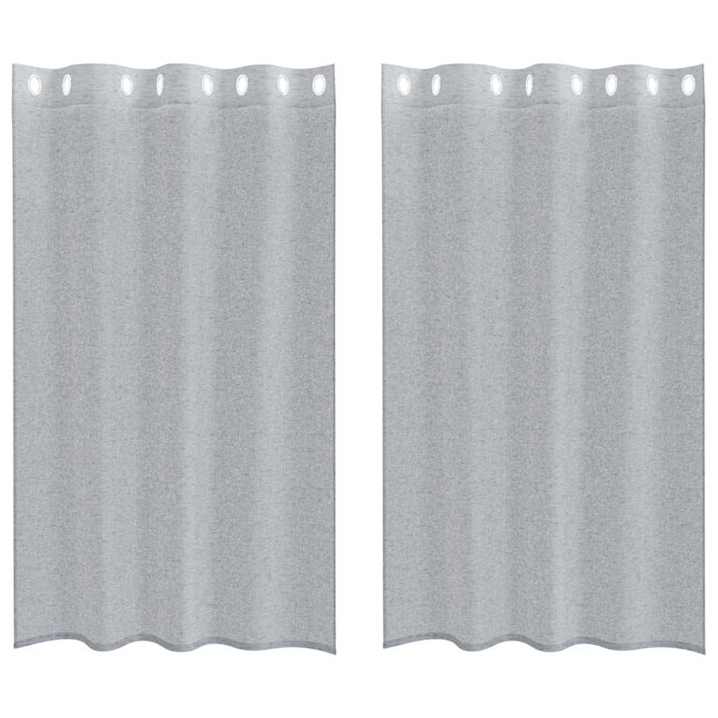 vidaXL Perdele cu perdele 2 pcs Gri închis 140 x 175 cm Poliester vidaXL Perdele cu perdele 2 pcs Gri închis 140 x 175 cm Poliester