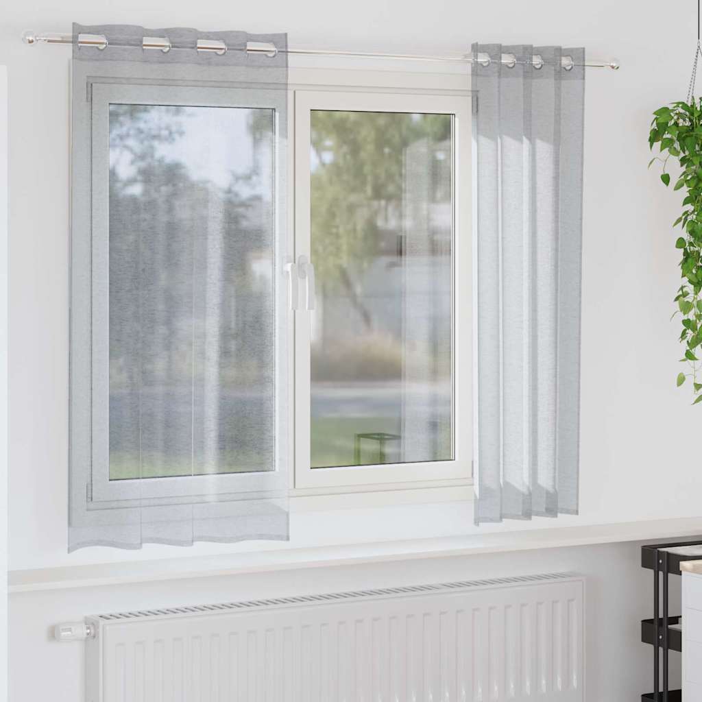 vidaXL Perdele cu perdele 2 pcs Gri închis 140 x 175 cm Poliester vidaXL Perdele cu perdele 2 pcs Gri închis 140 x 175 cm Poliester