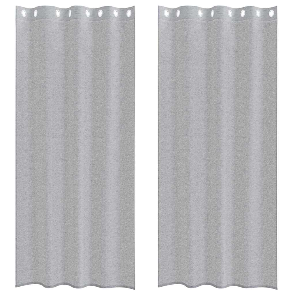 vidaXL Cortină din Voile 2 pcs Gri închis 225 x 140 cm Poliester
